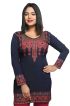 Navy Blue Short Kurti with Amazing Print Comfortable Fit for Casual Wear Sizes S to XL Manufacturers  in Delhi