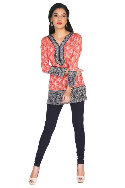 Peach American Crepe Short Printed Kurtis Stylish and Comfortable Fit for Casual and Multiple Sizes Available Manufacturers  in Delhi