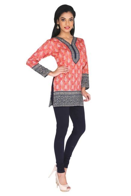 Peach American Crepe Short Printed Kurtis Stylish and Comfortable Fit for Casual and Multiple Sizes Available Manufacturers  in Delhi