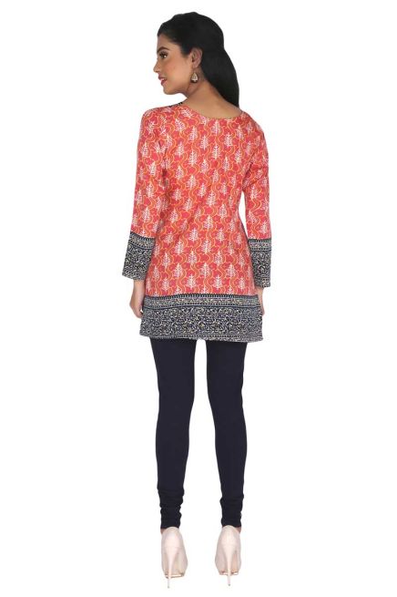 Peach American Crepe Short Printed Kurtis Stylish and Comfortable Fit for Casual and Multiple Sizes Available Manufacturers  in Delhi