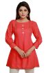 Peach Rayon Stylish Short Kurti with Beautiful Lace Stylish and Comfortable Fit for Casual and Various Sizes Manufacturers  in Delhi