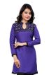 Purple Crepe Silk Full Sleeve Kurti with Embroidery Work Regular Fit for Festive Occasions Sizes S XL Manufacturers  in Delhi