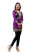 Purple French Jacquard Jacket Style Printed Short Kurti with Full Sleeves Regular Fit for Casual Outings Sizes S XL  Manufacturers  in Delhi