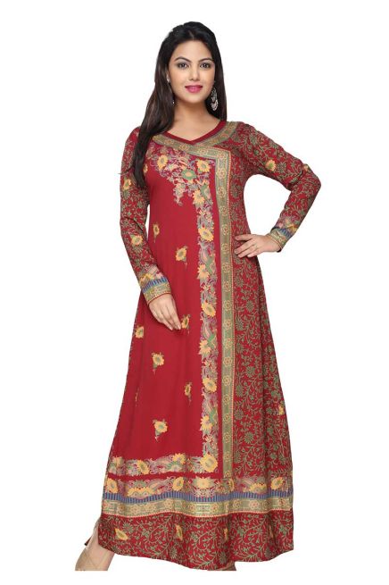 Red Printed Long with Full Sleeves Perfect for Casual Wear and Relaxed Days Manufacturers  in Delhi