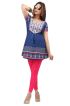 Regular Fit Blue American Crepe Kurti with Half Sleeves for Casual Outings and Events Manufacturers  in Delhi