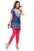 Regular Fit Blue American Crepe Kurti with Half Sleeves for Casual Outings and Events Manufacturers  in Delhi