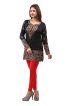 Regular Fit Dark Charcoal French Jacquard Printed Short Kurti Full Sleeves for Casual Wear Manufacturers  in Delhi