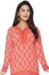 Regular Fit Peach Short Kurti with Full Sleeves in Soft American Crepe for Everyday Wear Manufacturers  in Delhi