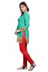 Regular Fit Turquoise American Crepe Short Kurti with Chic Print Manufacturers  in Delhi