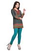 Relaxed Fit Dark Grey American Crepe Printed Short Tunic Kurti Perfect for Casual Outings Manufacturers  in Delhi