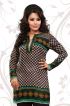 Rich Brown French Jacquard Butta Print Kurti Tailored Short Tunic for Festive Wear Manufacturers  in Delhi