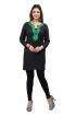 Stylish Black and Green Short Kurti with Full Sleeves Embroidered Design XS to XXL Sizes Manufacturers  in Delhi