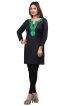 Stylish Black and Green Short Kurti with Full Sleeves Embroidered Design XS to XXL Sizes Manufacturers  in Delhi