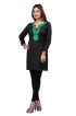 Stylish Black Kurti with Green Neck and Full Sleeves Perfect for Everyday Casual Wear Sizes S XL Manufacturers  in Delhi