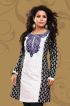 Stylish Blue Cotton Kurti with Embroidered Design and Patchwork Details Sizes XS to XXL Manufacturers  in Delhi