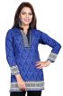 Stylish Blue Kurti with Chinese Collar in French Jacquard Fabric Sizes S to XL Manufacturers  in Delhi