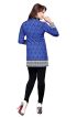 Stylish Blue Kurti with Chinese Collar in French Jacquard Fabric Sizes S to XL Manufacturers  in Delhi