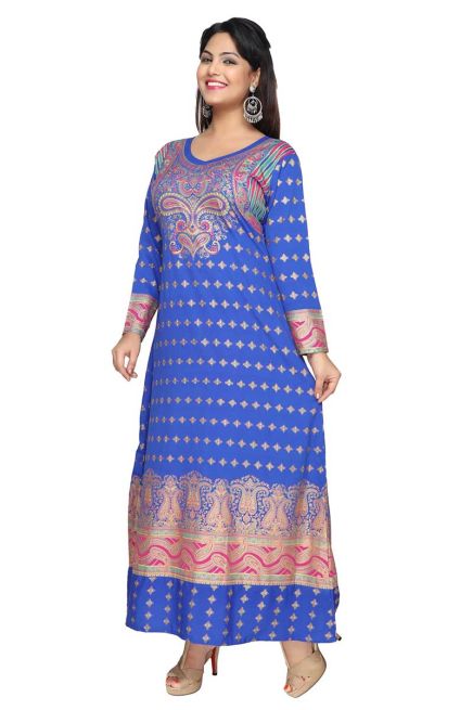 Stylish Blue Printed with V Neckline and Full Sleeves Ideal for Casual Wear Free Size Manufacturers  in Delhi