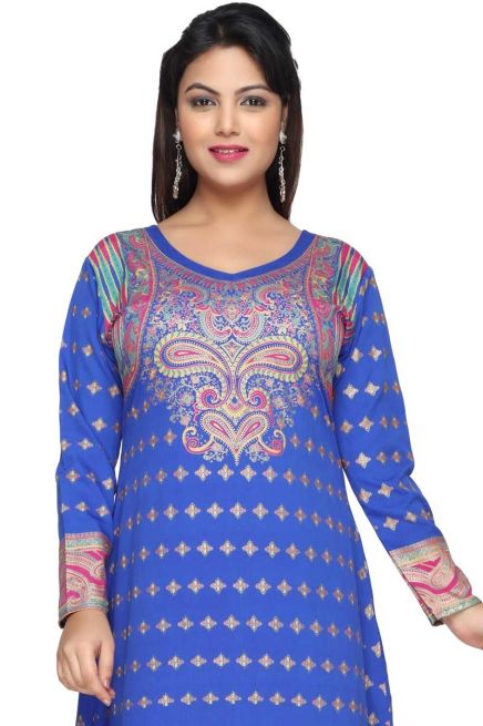 Stylish Blue Printed with V Neckline and Full Sleeves Ideal for Casual Wear Free Size Manufacturers  in Delhi