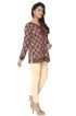 Stylish Brown American Crepe Short Kurti with Full Sleeves for Casual and Festive Wear Manufacturers  in Delhi