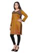 Stylish Brown Kurti Crape Silk with Beautiful Neck Design and Embroidery Full Sleeves Sizes S XL Manufacturers  in Delhi