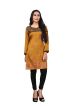 Stylish Brown Kurti Crape Silk with Beautiful Neck Design and Embroidery Full Sleeves Sizes S XL Manufacturers  in Delhi