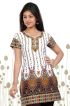 Stylish Fit Kesar Off White Printed Crepe Short Kurti for Women Casual Wear Sizes S to XL Manufacturers  in Delhi