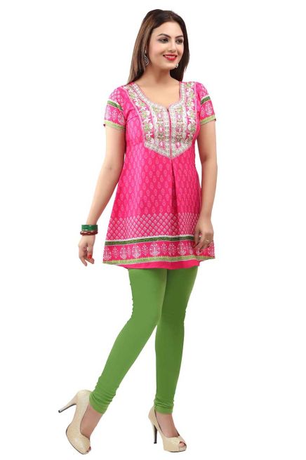 Stylish Half Sleeve Pink Kurti in American Crepe Perfect for Casual Outings Manufacturers  in Delhi