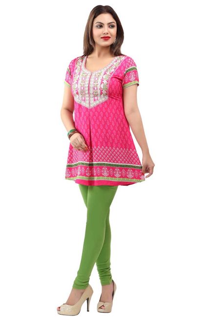 Stylish Half Sleeve Pink Kurti in American Crepe Perfect for Casual Outings Manufacturers  in Delhi