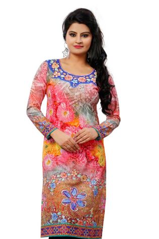 Stylish Multicolor American Crepe Digital Printed Kurtis for Casual and Festive Wear Manufacturers, Suppliers, Exporters in Nizwa