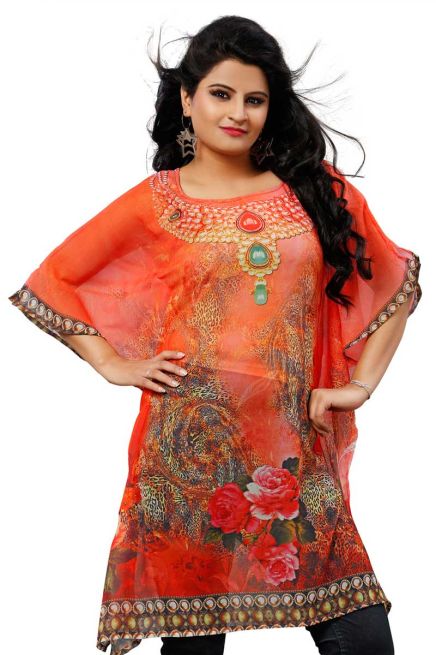 Stylish Multicolor Georgette Kurtis with Digital Prints for Casual and Festive Wear Manufacturers  in Delhi