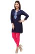 Stylish Navy Blue Embroidered Short Kurti Full Sleeves Comfortable Fit for Casual Wear Sizes S to XL Manufacturers  in Delhi