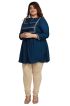 Stylish Navy Blue Plus Size Short Kurti Lace Work Comfortable Fit for Casual Outings Sizes XL 3XL Manufacturers  in Delhi