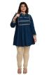 Stylish Navy Blue Plus Size Short Kurti Lace Work Comfortable Fit for Casual Outings Sizes XL 3XL Manufacturers  in Delhi