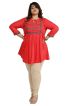 Stylish Peach Plus Size Short Kurti with Lace Work Ideal for Casual Outings Sizes XL to 3XL Manufacturers  in Delhi