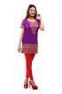 Stylish Purple Printed Short Kurti in American Crepe with Half Sleeves Regular Fit XS to XXL Manufacturers  in Delhi