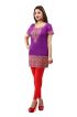 Stylish Purple Printed Short Kurti in American Crepe with Half Sleeves Regular Fit XS to XXL Manufacturers  in Delhi