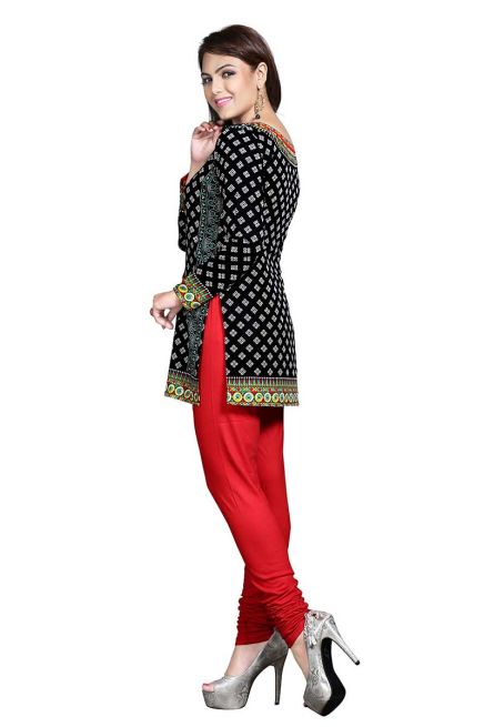 Stylish Solid Black Full Sleeve Kurtis in French Jacquard for Casual Gatherings Manufacturers  in Delhi