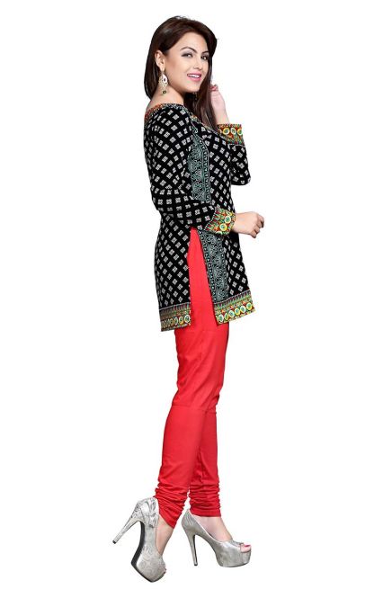 Stylish Solid Black Full Sleeve Kurtis in French Jacquard for Casual Gatherings Manufacturers  in Delhi