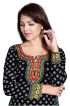 Stylish Solid Black Full Sleeve Kurtis in French Jacquard for Casual Gatherings Manufacturers  in Delhi