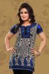 Stylish Solid Black Kurti with Blue Print and Half Sleeves for Lightweight Comfort Manufacturers  in Delhi