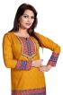 Stylish Yellow Printed Short Kurti with Unique Neck Pattern Regular Fit S to XL Manufacturers  in Delhi