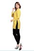 Stylish Yellow Short Kurti with Jacquard Prints Comfortable Fit Sizes S to XL Manufacturers  in Delhi