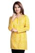 Stylish Yellow Short Kurti with Jacquard Prints Comfortable Fit Sizes S to XL Manufacturers  in Delhi