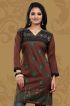 Tailored Coffee Brown Embroidered Crepe Silk Full Kurti Flattering Fit for Casual Wear Manufacturers  in Delhi