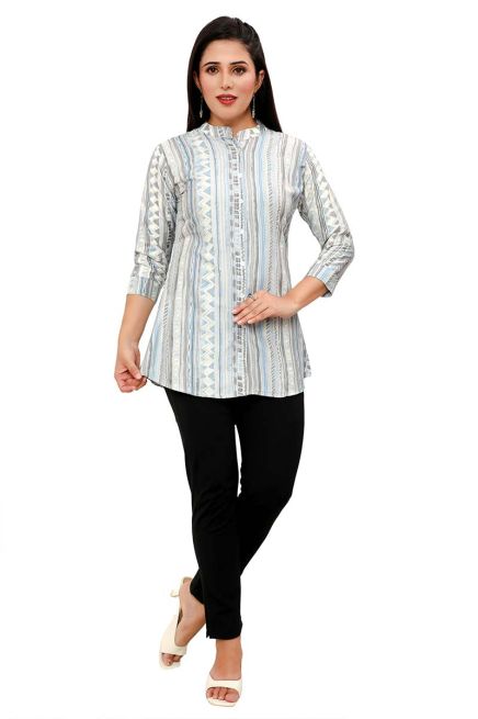 Trendy Multiple Color 3/4th Mandarin Collar Printed Perfect Ethnic Wear for Women Manufacturers  in Delhi