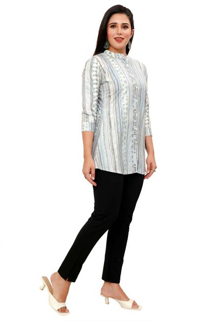 Trendy Multiple Color 3/4th Mandarin Collar Printed Perfect Ethnic Wear for Women Manufacturers  in Delhi