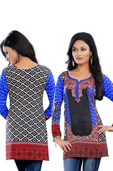 Trendy Printed Kurtis in Crepe with Intricate Embroidery and Stylish Cut XS to XXL Manufacturers  in Delhi