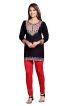 Trendy Solid Black Kurti with Elegant Neck Pattern in French Jacquard for Any Occasion Manufacturers  in Delhi