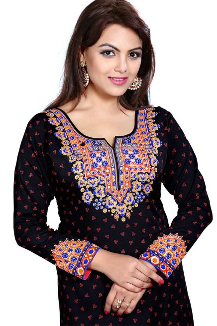 Trendy Solid Black Kurti with Elegant Neck Pattern in French Jacquard for Any Occasion Manufacturers  in Delhi